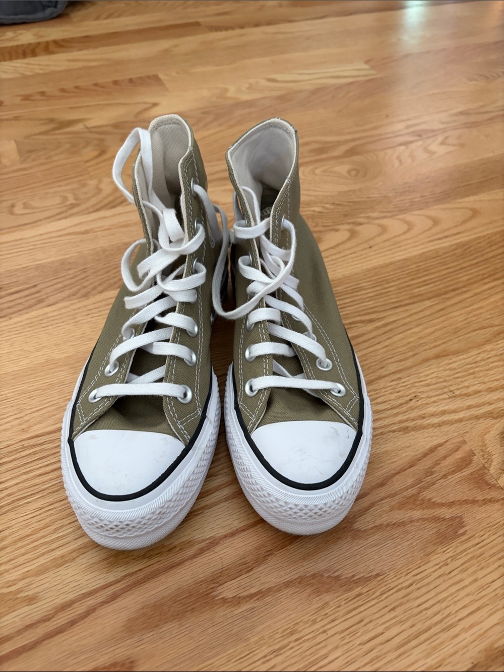 Olive Green Converse Allstars Platform High Tops